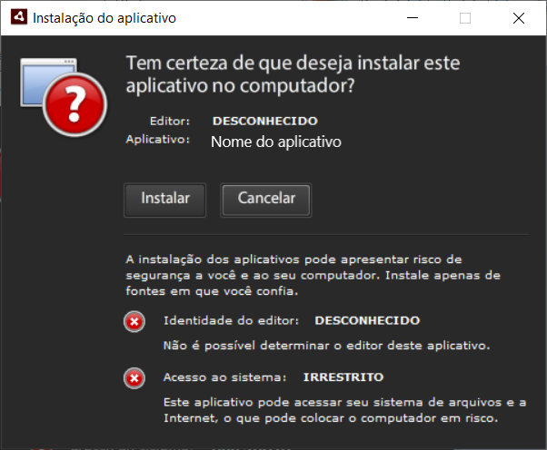Instalador aplicativo - Instalar
